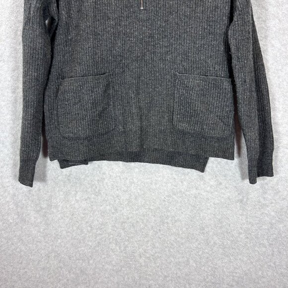 Madewell Gray Small Glenbrook Merino Wool Blend Half Zip Sweater  Pockets Pull O - Picture 11 of 11